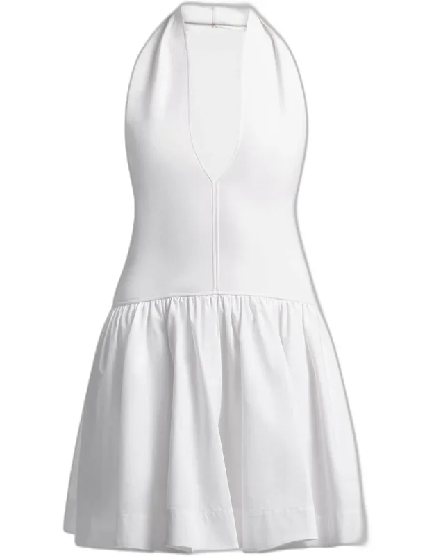 Perle Plunging Fit-and-flare Mini Dress