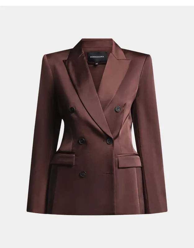 Double-breasted Charmeuse Blazer