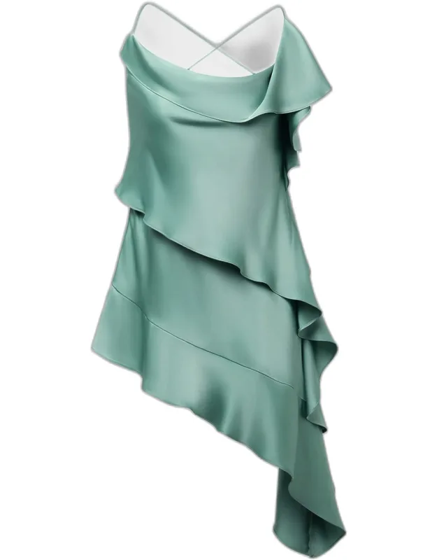 High-low Charmeuse Slip Dress