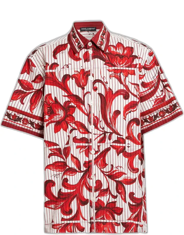 Majolica-print Short-sleeve Shirt