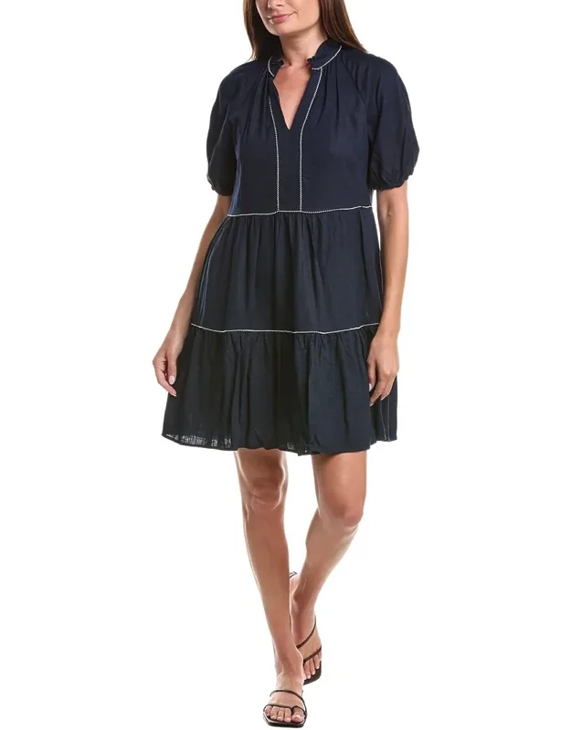 Linen-blend Babydoll Dress