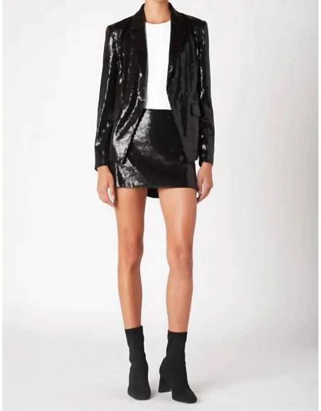 Double Notched Sequin Blazer