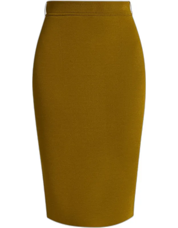 Knit Knee-length Pencil Skirt