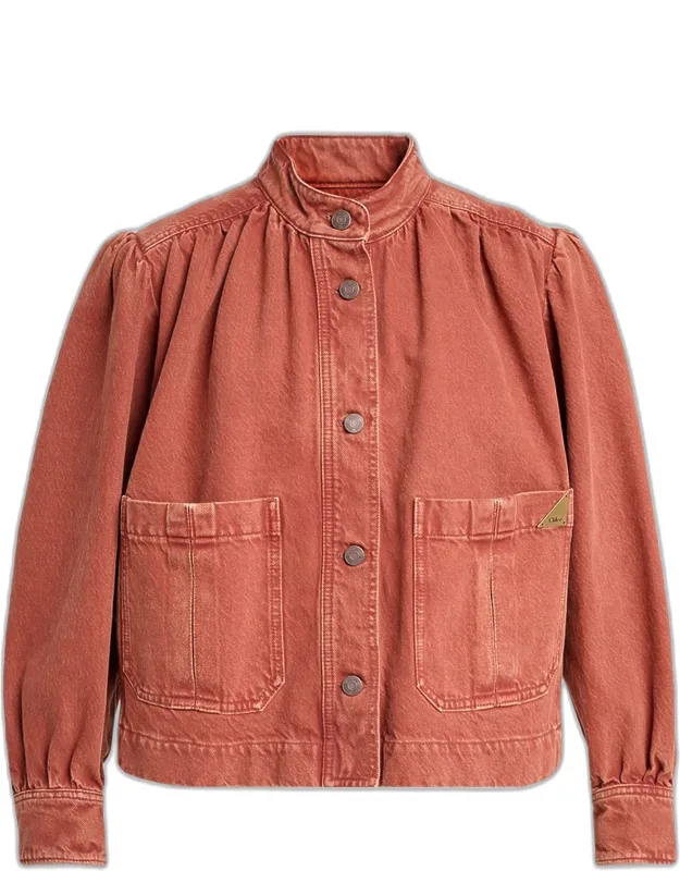 Gathered Denim Jacket