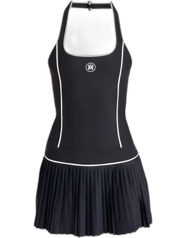 Pleated Halter Mini Tennis Dress