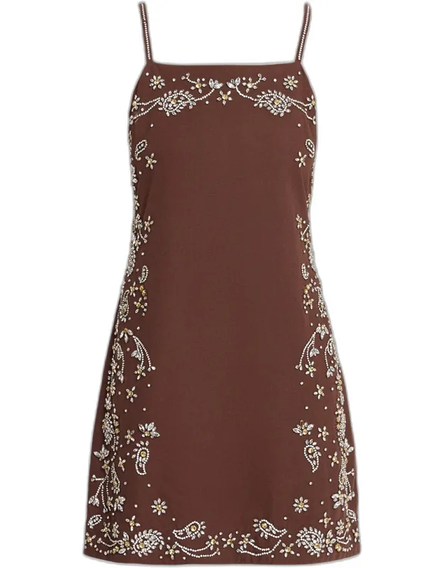 Beaded Shift Mini Dress