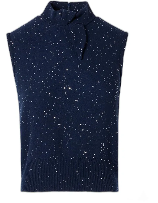 Sleeveless Sequin Sweater