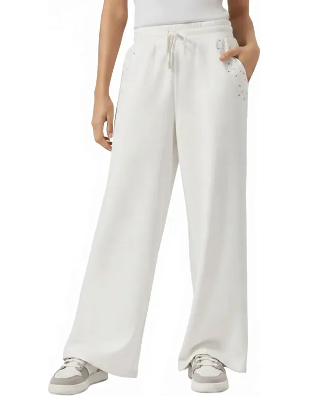 Embroidered Eyelet Sweatpants