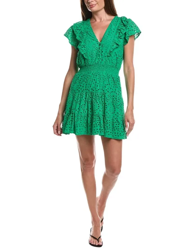 Eyelet Tiered Mini Dress