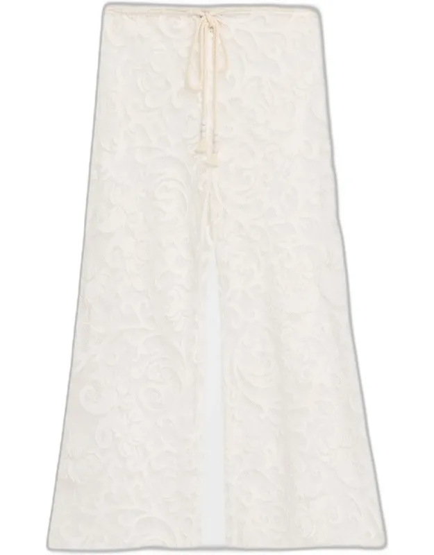 Embroidered Drawstring Pants