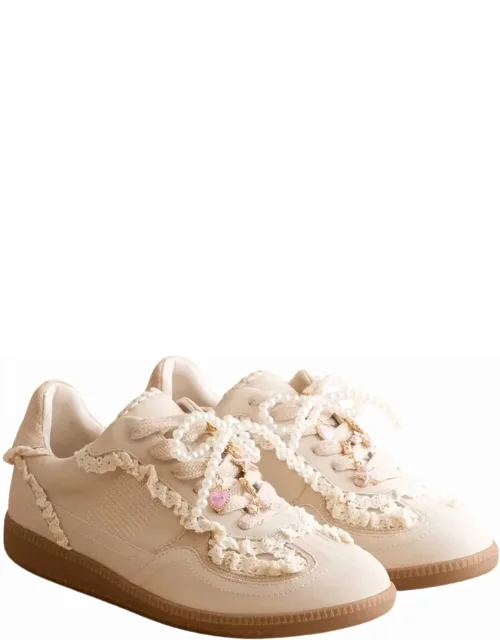 Lace Trimmed Retro Sneakers