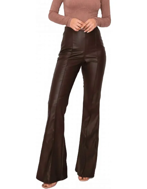 Pleather High Waist Flare Pants