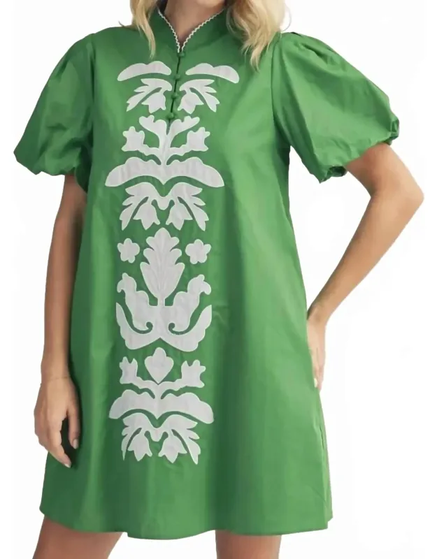 Embroidered Shift Dress