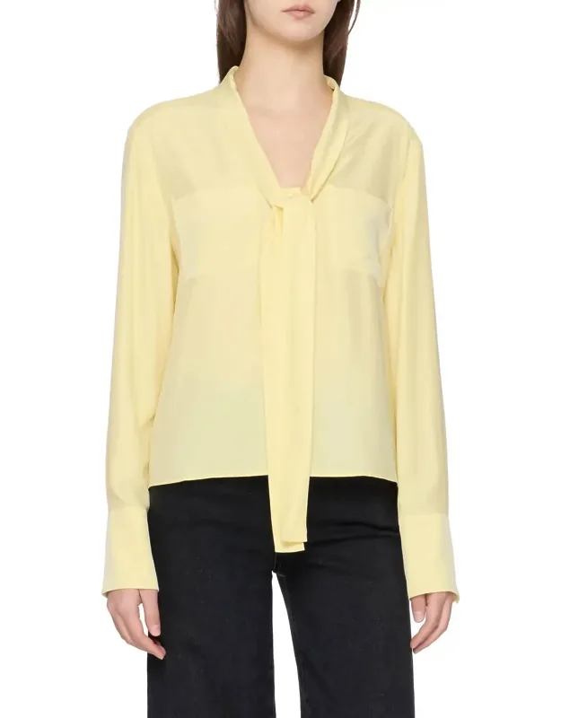 Silk Modern Tie Blouse