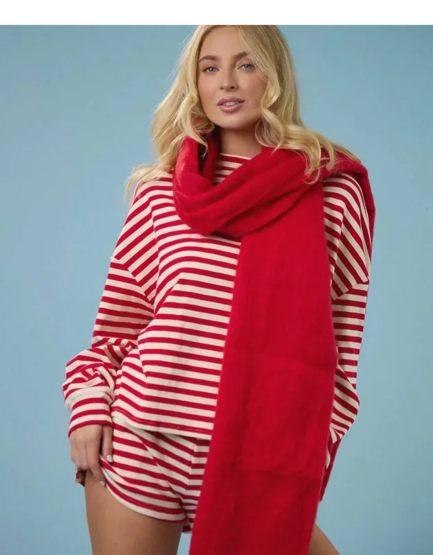 Peppermint Stripe Top And Short Set