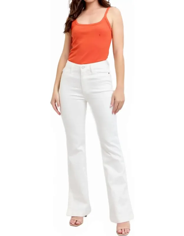 Side Slit Slim Bootcut Jeans