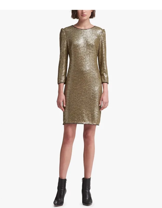 Long Sleeve Sequin Dress