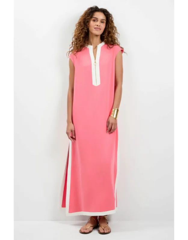 Zip-front Midi Dress