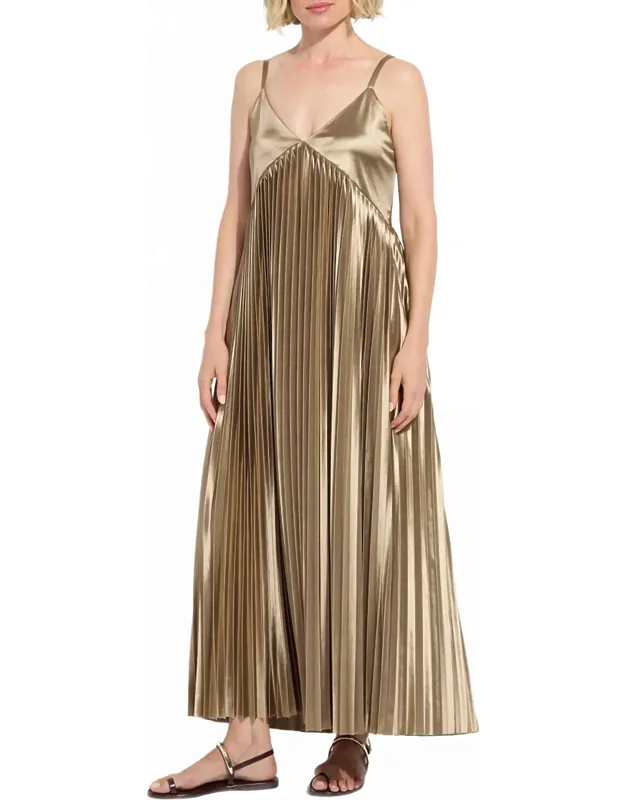 Pleated Midi Dress