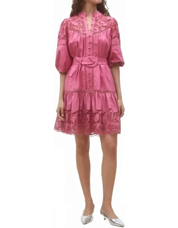 Caty Short Embroidered Mini Dress