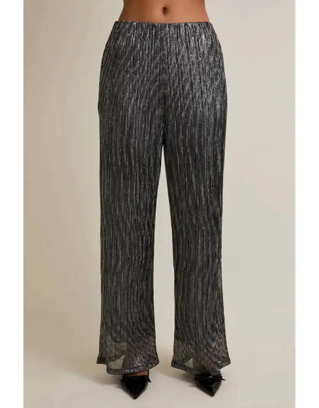 Metallic Wide Leg Pants