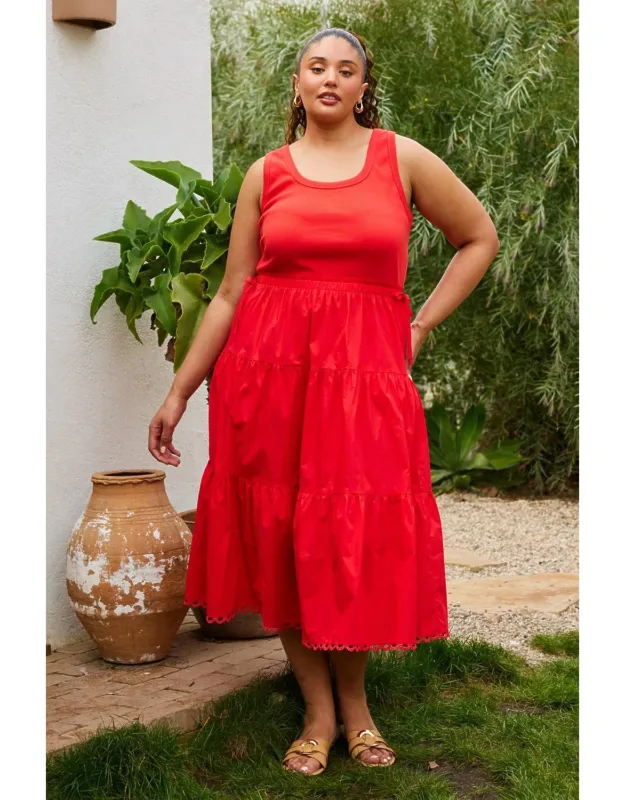 Chanler Knit Mixed Media Midi Dress