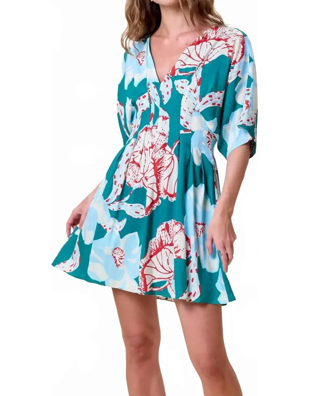 Dina Mini Dress - Flattering Fit And Flare Silhouette, V-neck