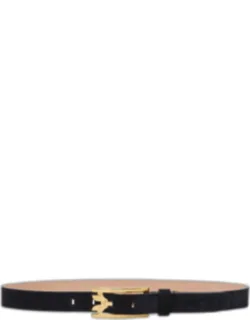 Pin Buckle Suede Belt