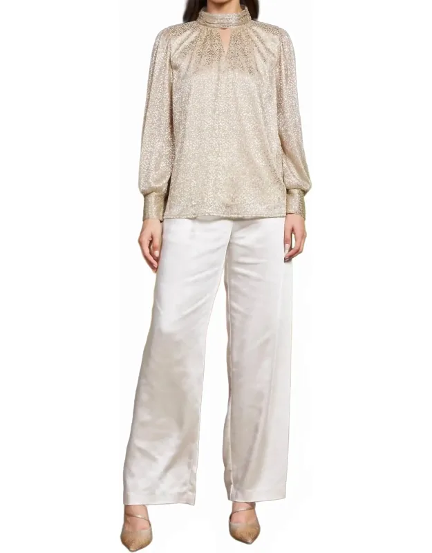 Keyhole Lurex Blouse