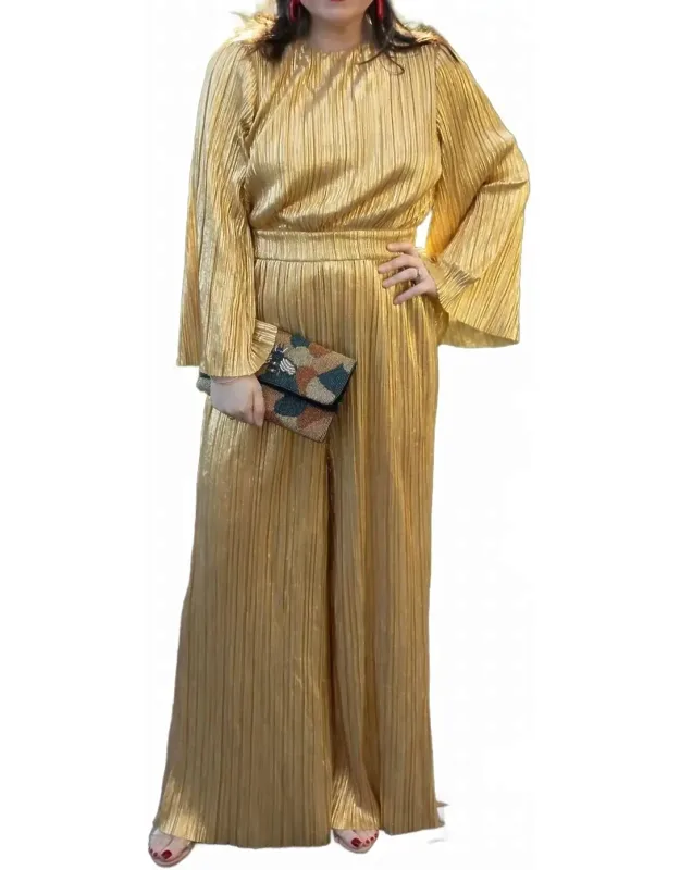 Woven Plisse Jumpsuit