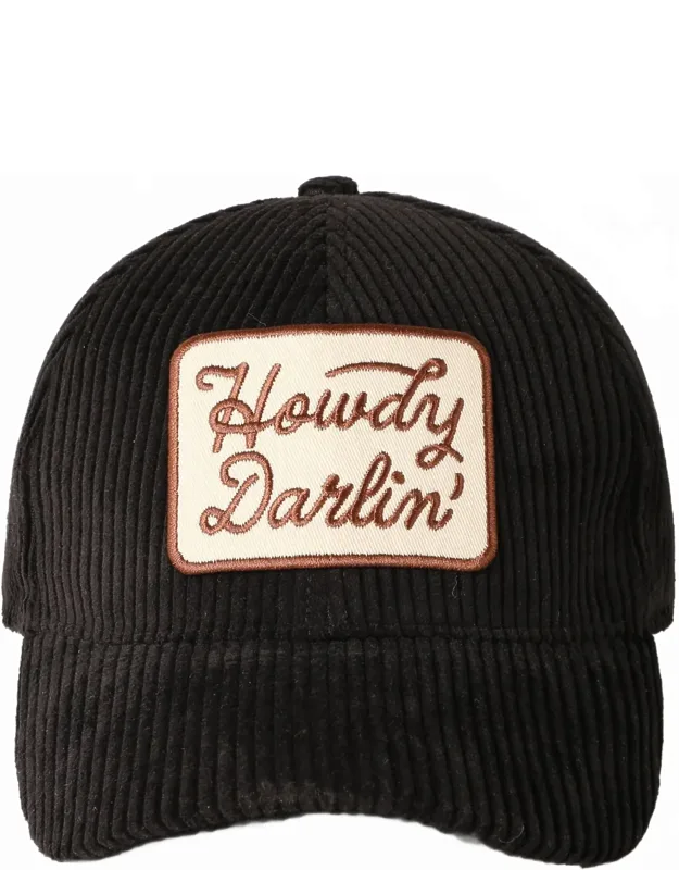 Howdy Darlin' Embroidery Patch Corduroy Cap