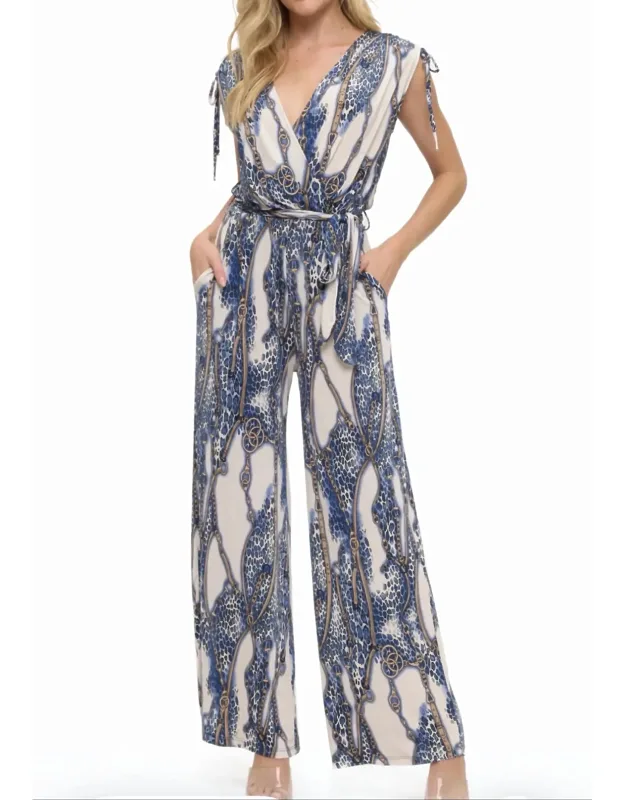 Floral Tie Shoulder Jumpsuit