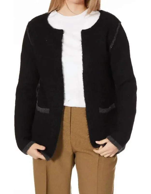 Collarless Sweater Blazer