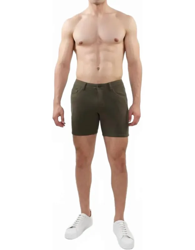 Jacquard Stretch Knit Jean Shorts