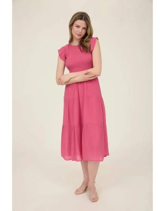 Smocked Tiered Midi Dress