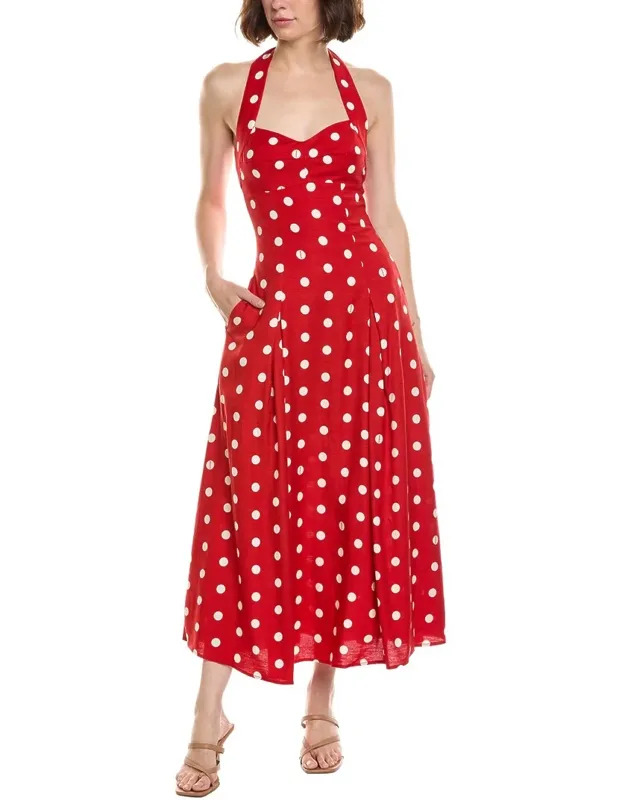 Linen-blend Halter Dress