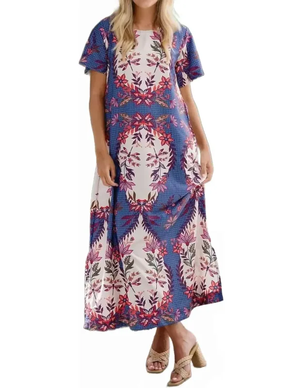 Diana Maxi Dress With Short Flutter Sleeves And Zip Closure