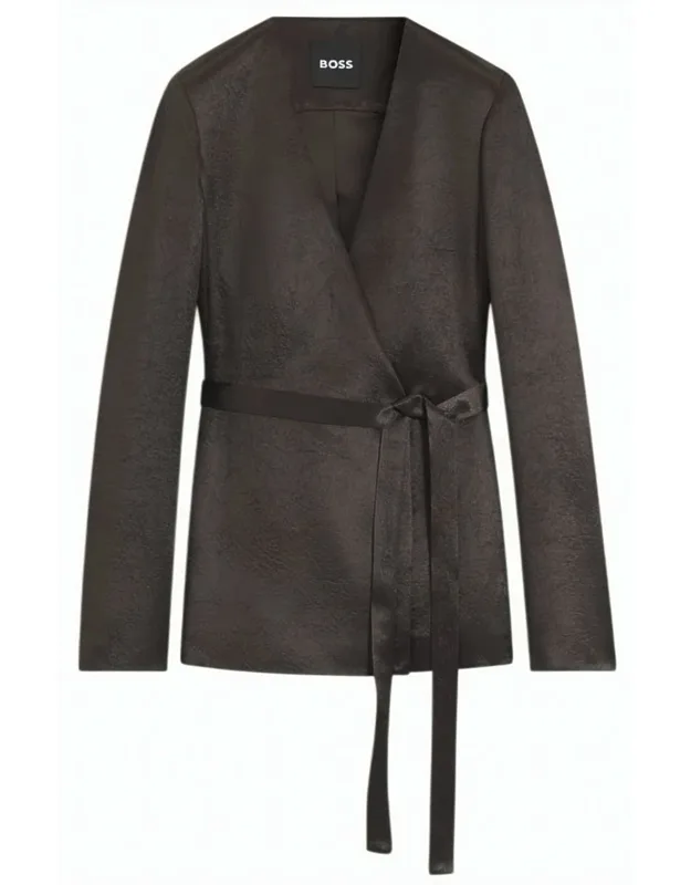 Double-breasted Blazer With Tailored Fit And Belted Closure