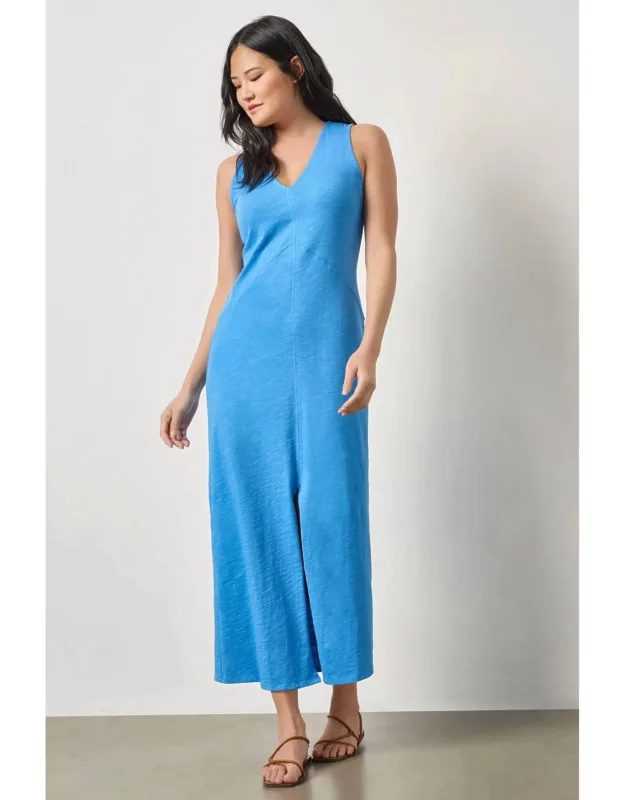 V Neck Seamed Maxi Dress