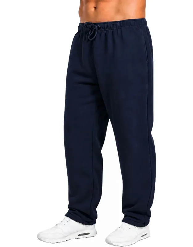 Classic Fleece Sweatpants With Open Bottom