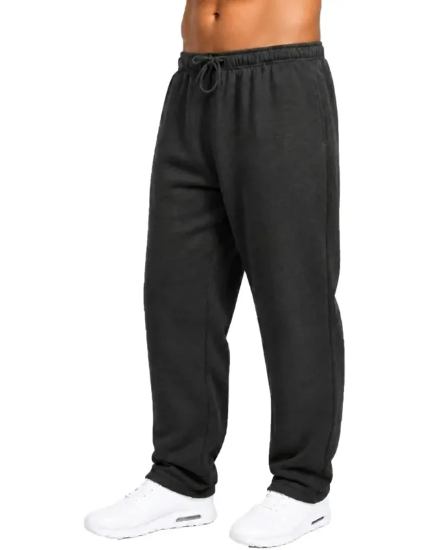 Classic Fleece Sweatpants With Open Bottom