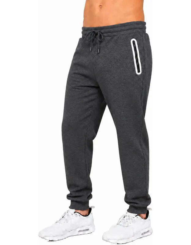 Fleece-lined Joggers With Heat Seal Zipper Side Pockets