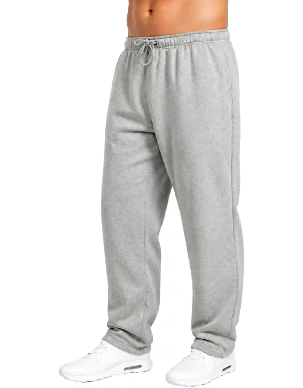 Classic Fleece Sweatpants With Open Bottom