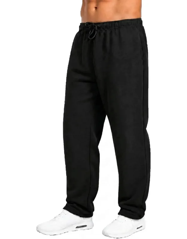 Classic Fleece Sweatpants With Open Bottom