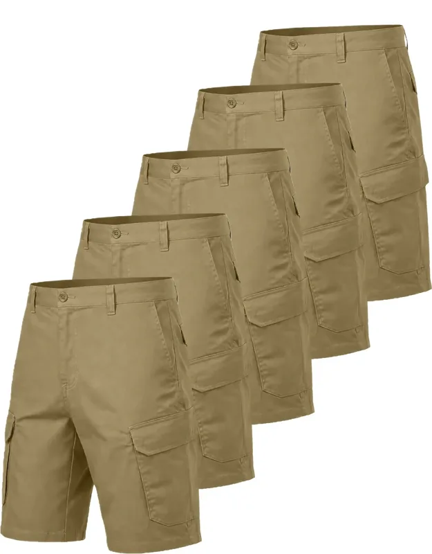 Cotton Flex-stretch Cargo Shorts-5 Pack