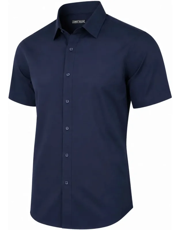 Galaxy Slim Fit Short Sleeve Stretch Dress Shirt