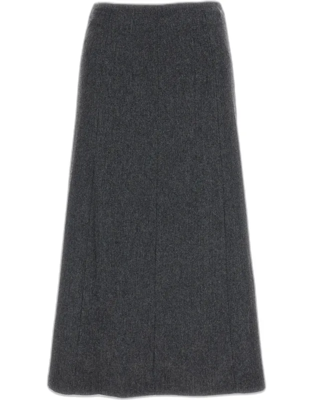 Wool-blend Flannel Skirt