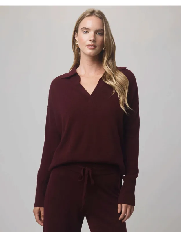 Tori Cashmere Polo Sweater