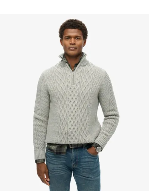 Cable Knit Half Zip Jumper