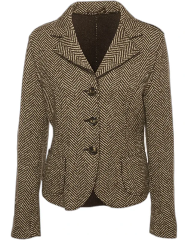 Herringbone Wool Blend Blazer
